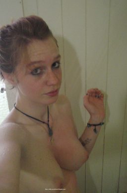 ShyGF 6 256x388 - My hot shy GF taking sexy selfies in the bathroom exposing her hot curves